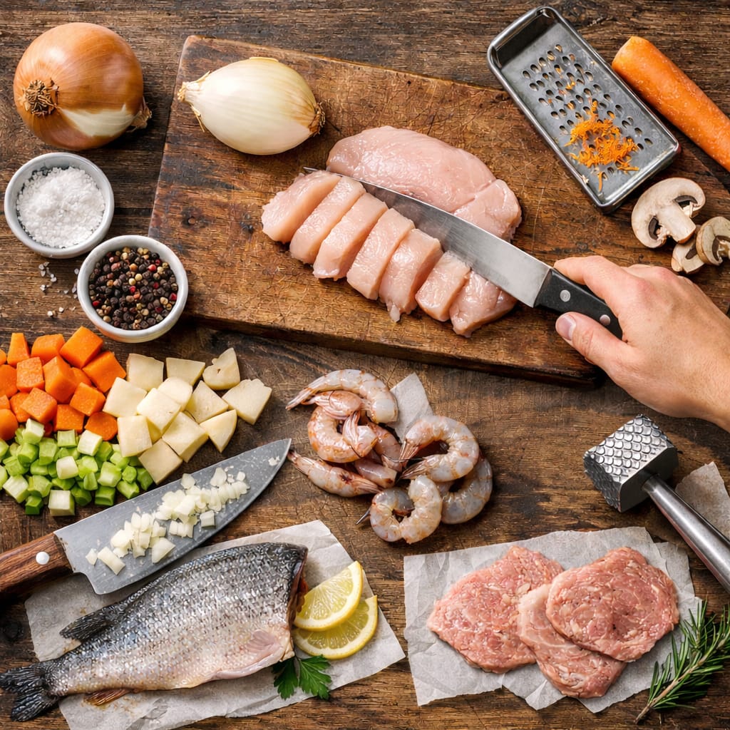 preelaboración de alimentos